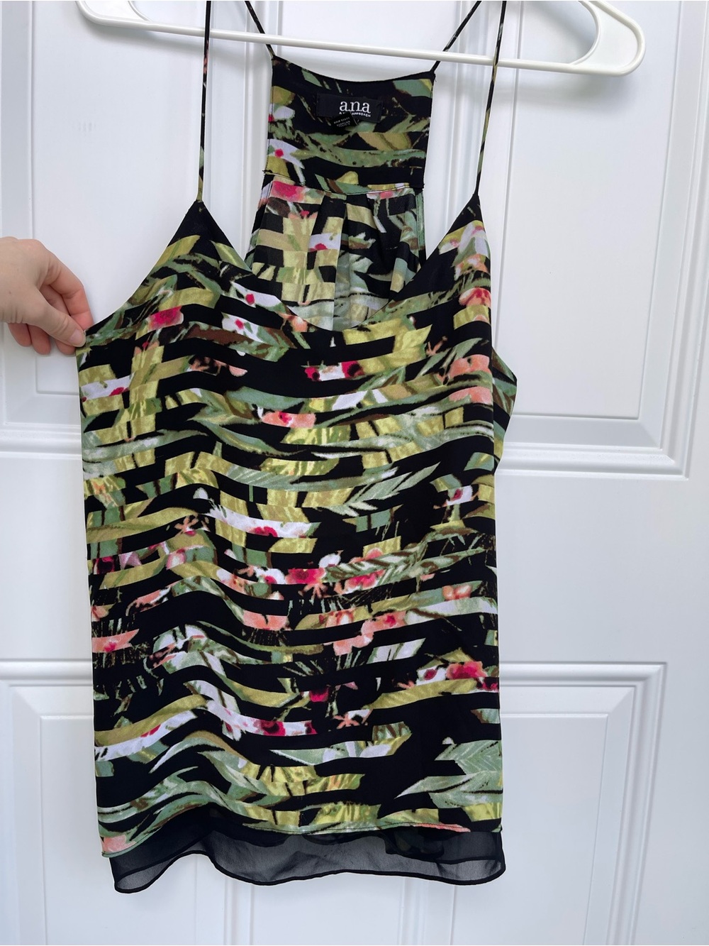 A New Approach Tropical Racerback Tank Top Large Green